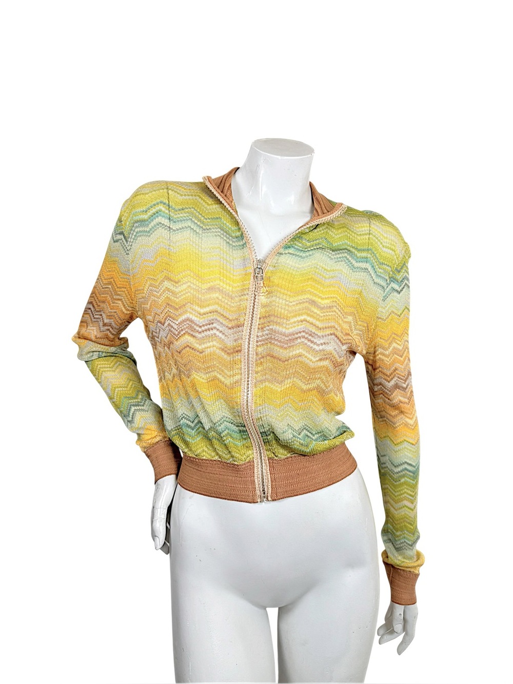 Missoni Mare Chevron Zig Zag Knit Zip Cardigan IT 42 US 6